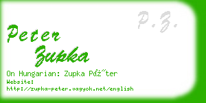 peter zupka business card